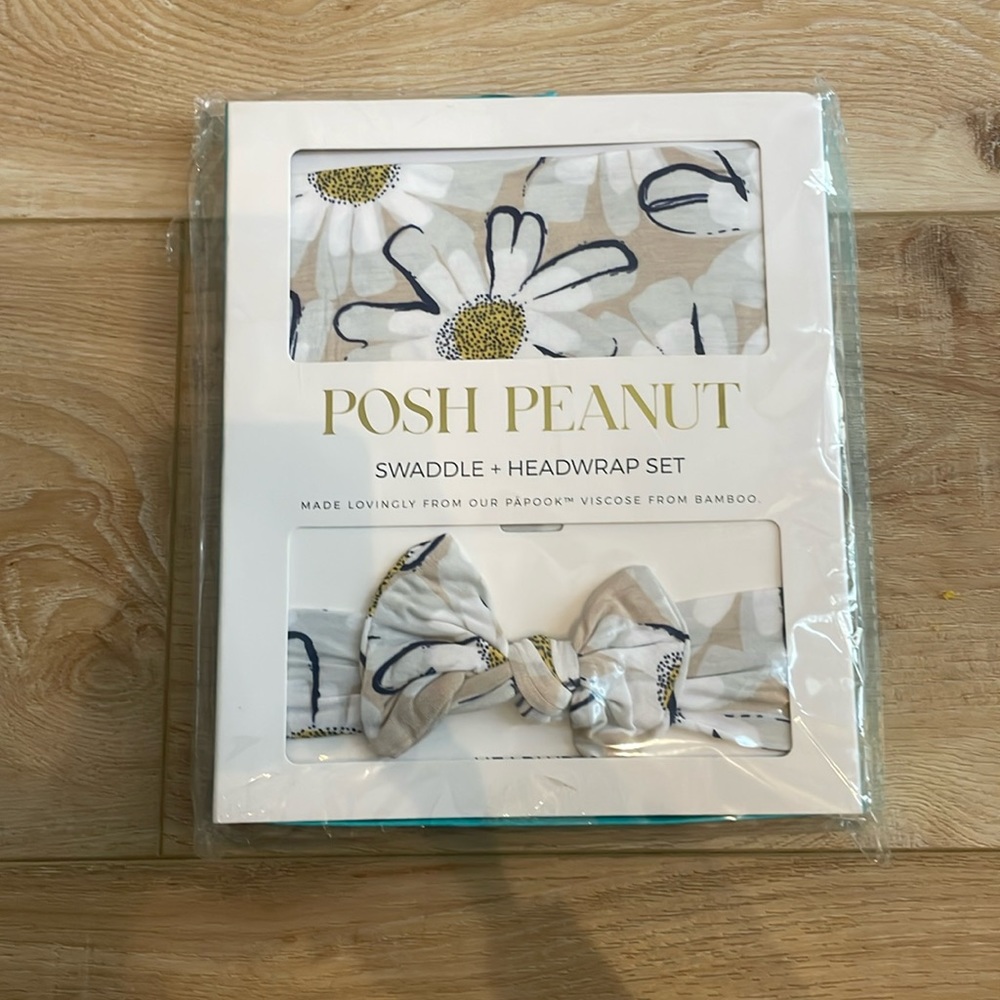 Posh Peanut swaddle and head wrap